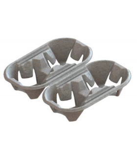 Porte gobelets en cellulose pour 4 gobelets sécable pour 2x2 gobelets 200x210mm H40mm