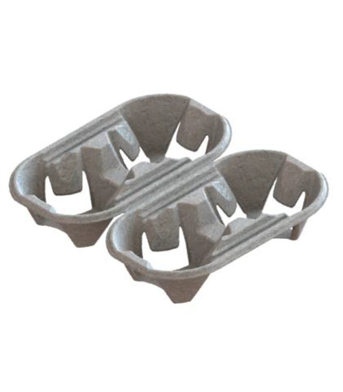 Porte gobelets en cellulose pour 4 gobelets sécable pour 2x2 gobelets 200x210mm H40mm