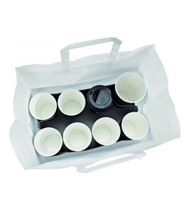 Plateau insert carton blanc avec alvéoles pour 8 gobelets  300x170mm H170mm