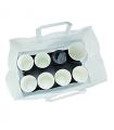 Plateau insert carton blanc avec alvéoles pour 8 gobelets  300x170mm H170mm - 250Pcs