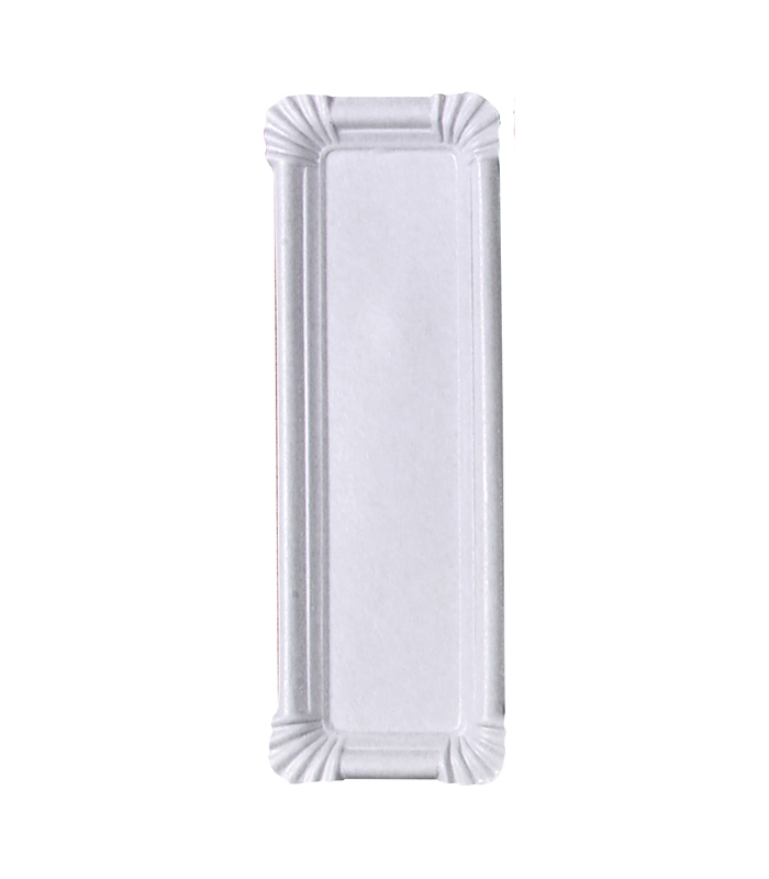 Assiette rectangulaire en carton recyclé blanc  230x80mm - 2000Pcs