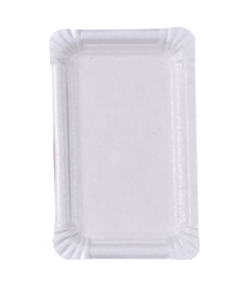 Assiette rectangulaire en carton recyclé blanc  175x110mm - 2500Pcs