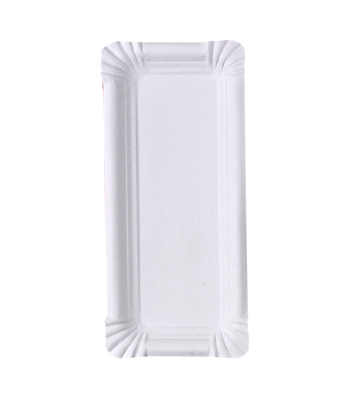 Assiette rectangulaire en carton recyclé blanc  240x110mm - 1500Pcs