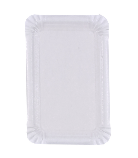 Assiette rectangulaire en carton blanc 130x200mm - 1500Pcs