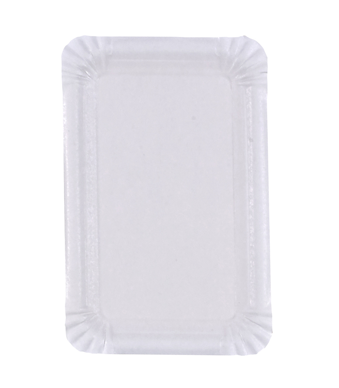 Assiette rectangulaire en carton blanc 130x200mm - 1500Pcs