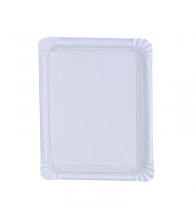 Assiette rectangulaire en carton vierge blanc 225gsm 200x165mm - 1000Pcs