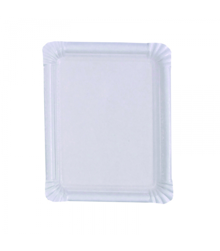 Assiette rectangulaire en carton vierge blanc 225gsm 200x165mm - 1000Pcs