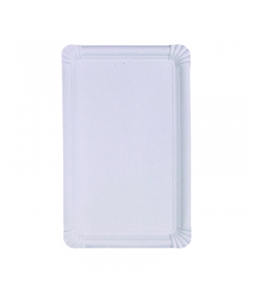 Assiette rectangulaire en carton recyclé blanc  330x190mm - 250Pcs