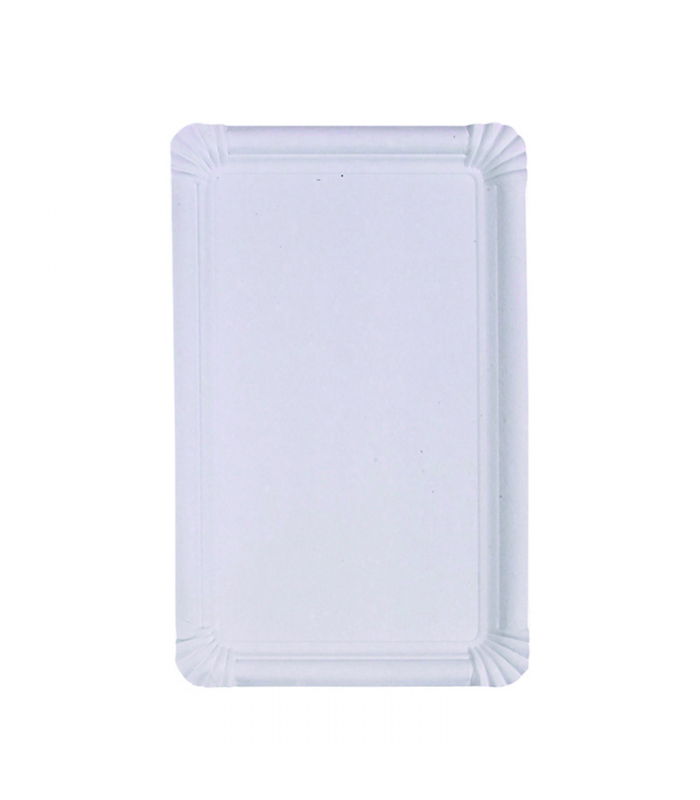 Assiette rectangulaire en carton recyclé blanc  330x190mm - 250Pcs