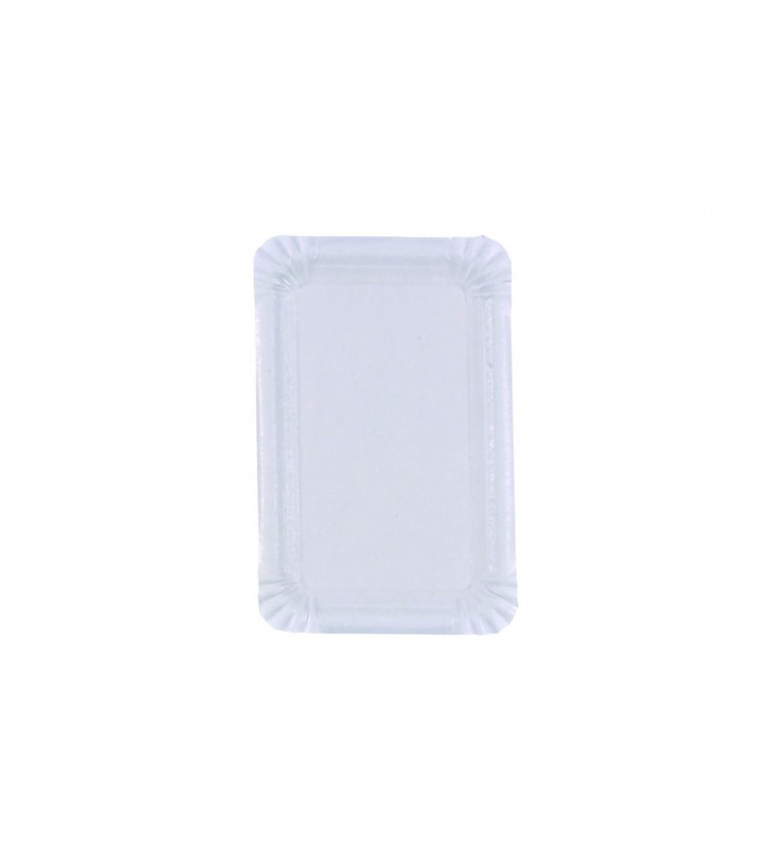 Assiette rectangulaire en carton blanc 160x105mm - 2000Pcs