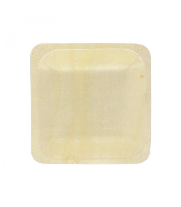 Assiette carrée en bois "Scandinavie"  115x115mm H17mm - 250Pcs