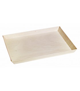 Plateau rectangulaire en bois "Samouraï" 384x278mm H27mm - 100Pcs
