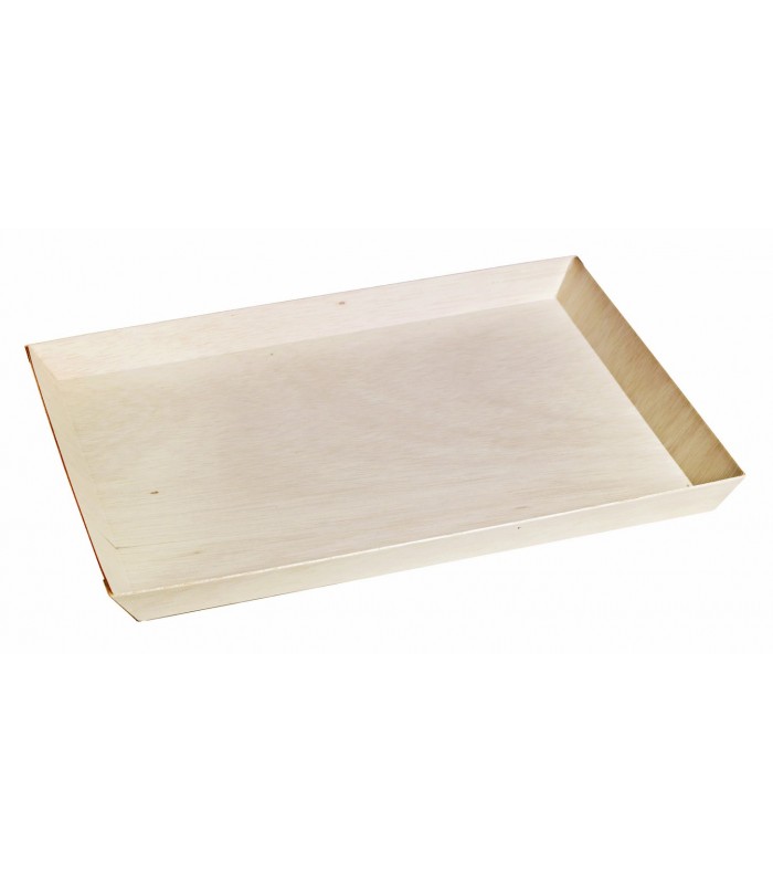 Plateau rectangulaire en bois "Samouraï" 384x278mm H27mm - 100Pcs