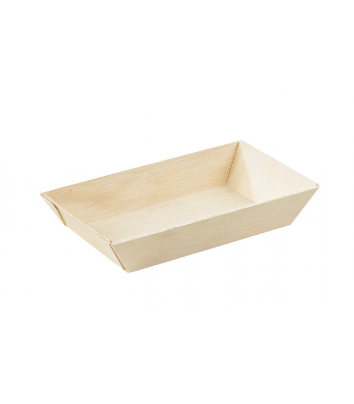 Barquette rectangulaire en bois "Samouraï"  155x85mm H28mm - 100Pcs