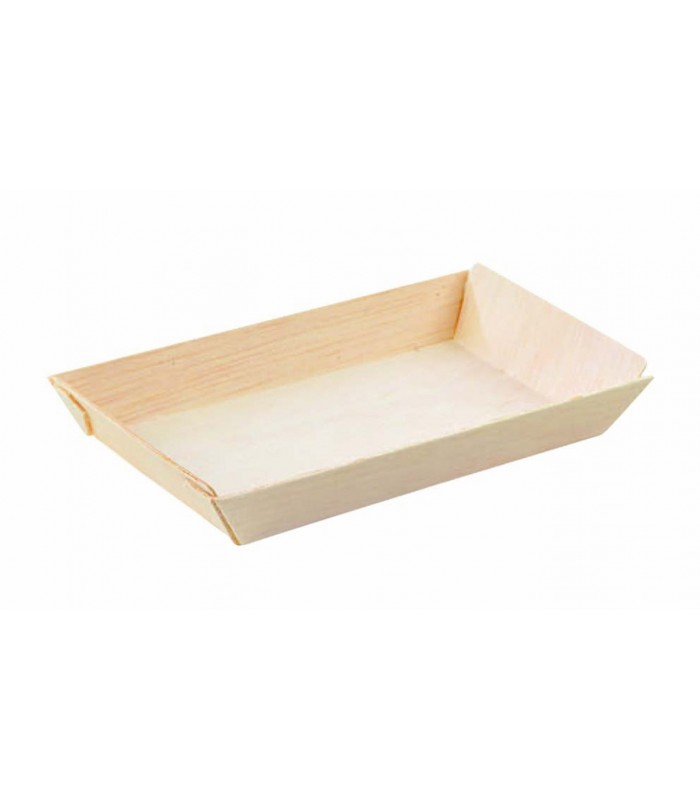 Barquette rectangulaire en bois "Samouraï" 131x65mm H19mm - 100Pcs