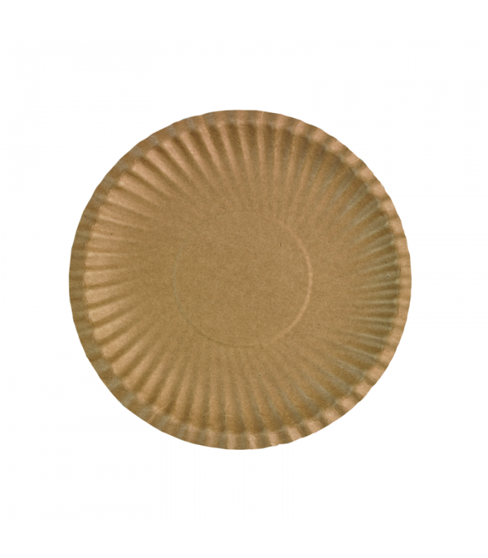 Assiette ronde en carton brun  H11mm - 2000Pcs