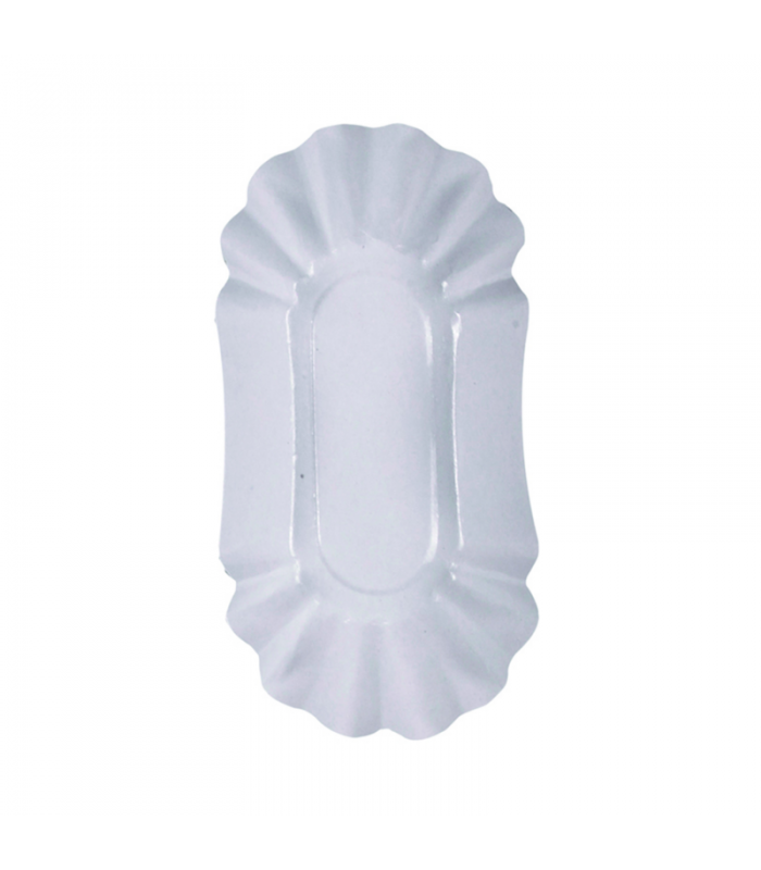 Assiette creuse ovale en carton laminé blanc  195x110mm H32mm - 1000Pcs