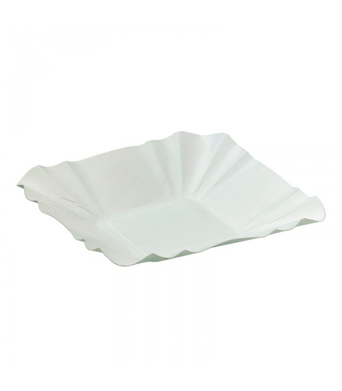 Assiette barque en carton blanc  108x108mm H20mm - 2000Pcs