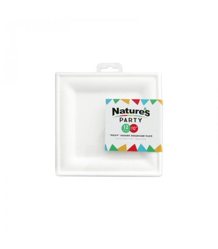 Assiette pulpe carrée blanche  250mm  H17mm - 288Pcs
