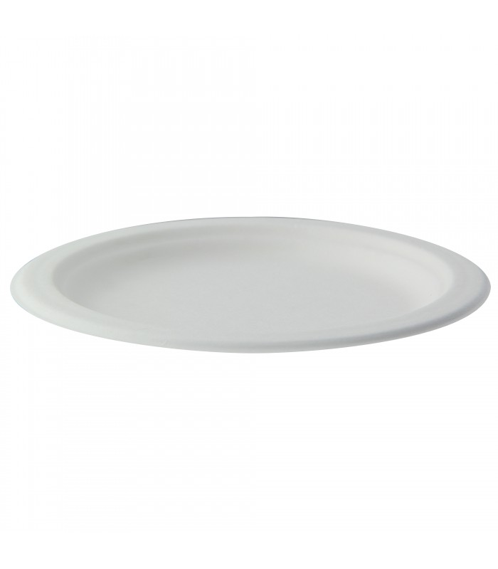 Assiette ronde blanche en pulpe - 1000Pcs