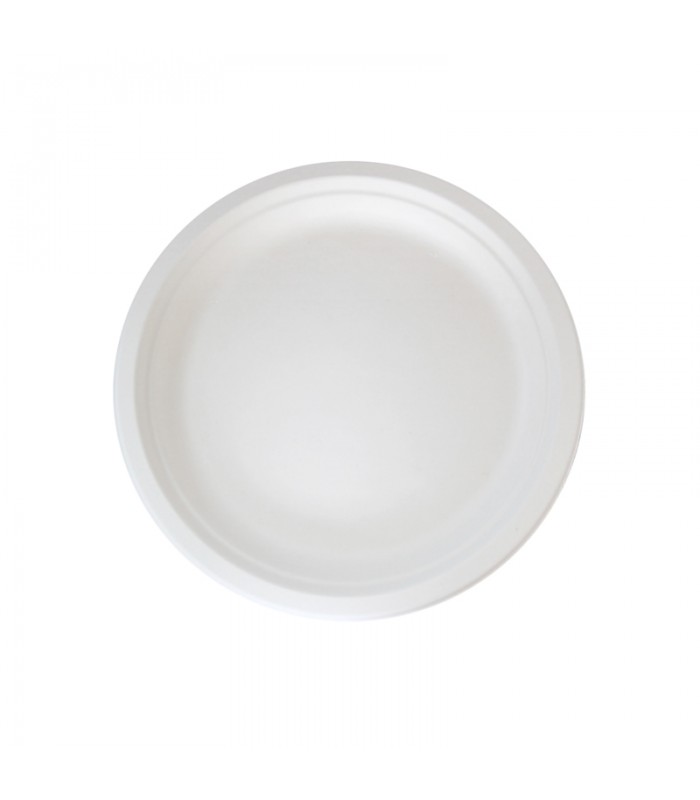 Assiette ronde blanche en pulpe - 1000Pcs