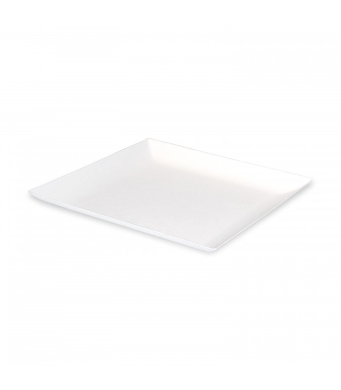 Assiette carrée blanche en pulpe "BioNChic"  160x160mm - 100Pcs