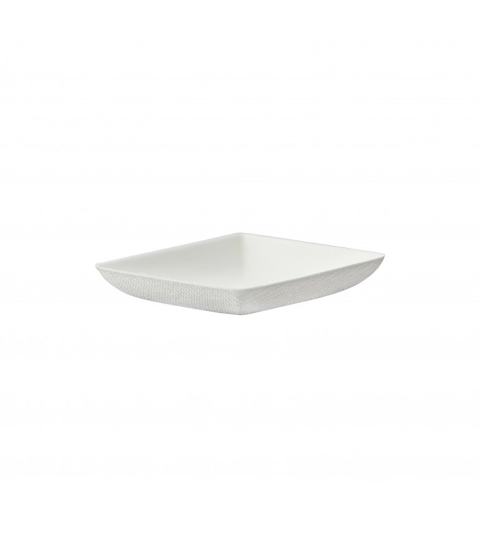 Assiette carrée blanche en pulpe "BioNChic"  65x65mm - 300Pcs