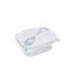 Boîte transparente avec espace pour spork 135x105mm H50mm 520ml - 500Pcs