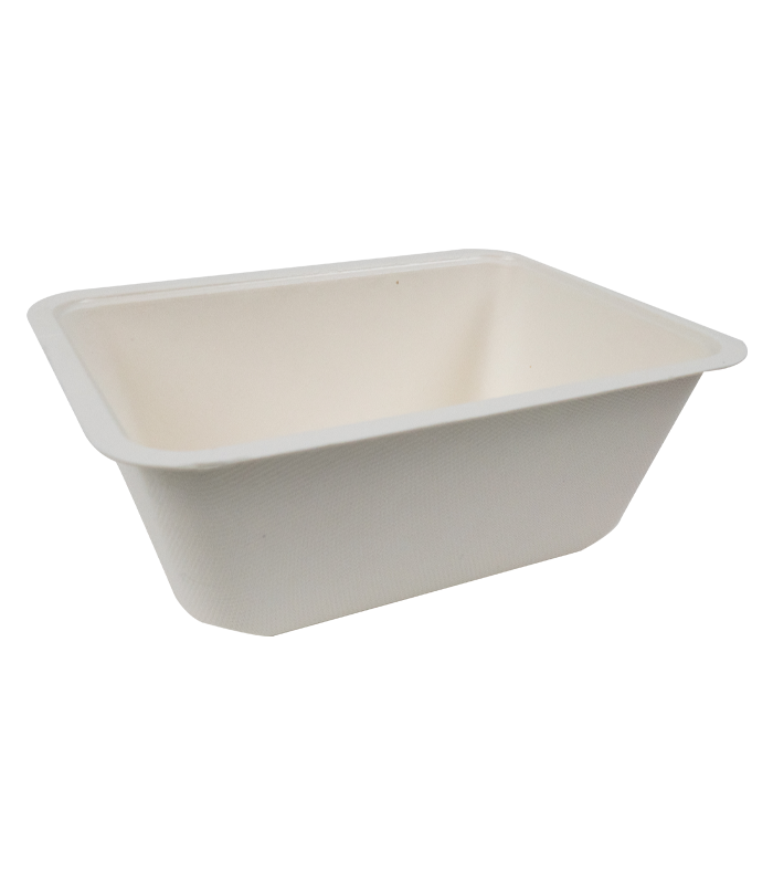 Barquette scellable pulpe laminée PLA  190x137mm H70mm 1200ml - 400Pcs