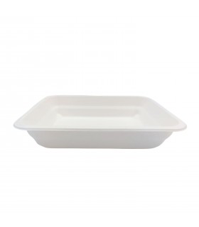 Barquette scellable blanche en pulpe de canne 227x178mm H45mm 1300ml - 200Pcs