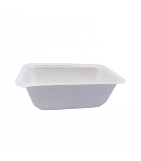 Barquette scellable pulpe laminée PLA  137x95mm H45mm 375ml - 600Pcs