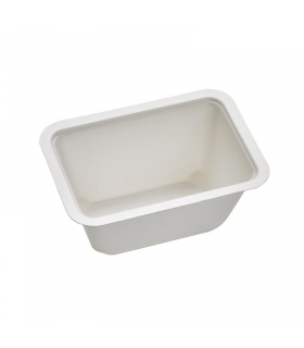 Barquette scellable pulpe laminée PLA  137x95mm H63mm 500ml - 600Pcs