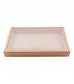 Combo boîte kraft sushi avec couvercle PET 310x215mm H35mm - 50Pcs