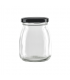 Pot à dessert en verre avec couvercle noir en metal à visser H91mm 200ml - 84Pcs