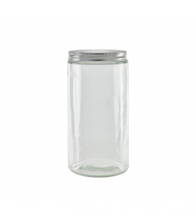 Pot en verre rond avec couvercle en aluminium à visser  H187mm 1000ml - 30Pcs