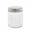 Pot en verre rond avec couvercle en aluminium à visser  H99mm 300ml - 60Pcs