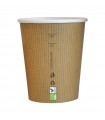 Gobelet Nature Cup en carton kraft brun strié  H92mm 230ml - 1000Pcs