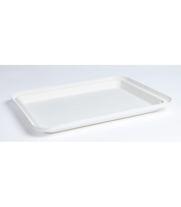 Couvercle plat blanc en pulpe pour plateau repas 60x60mm - 200Pcs