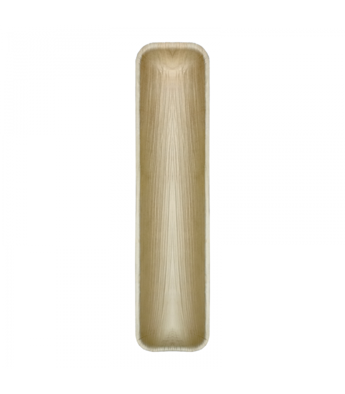 Plateau rectangulaire en palmier  410x90mm H25mm - 100Pcs
