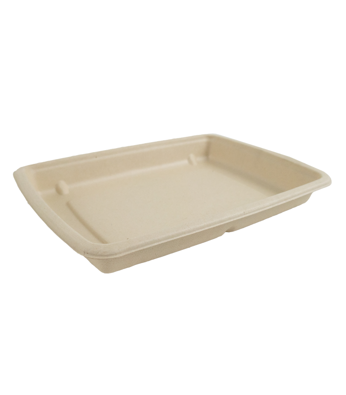 Plateau pulpe rectangulaire brun  226x162mm H27mm - 300Pcs
