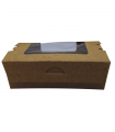 Boîte salade carton kraft brun à double fenêtre 167x118mm H50mm 900ml - 270Pcs