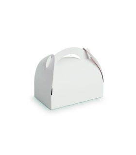 Boîte pâtissière carton blanche avec anse 180x160mm H160mm - 50Pcs