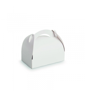 Boîte pâtissière carton blanche avec anse 180x100mm H115mm - 50Pcs