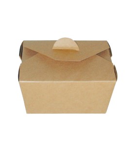 Boîte repas carton kraft laminé 130x107mm H67mm 750ml - 450Pcs