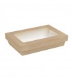 Boîte "Kray" rectangulaire carton brun avec couvercle à fenêtre 225x155mm H53mm 1500ml - 200Pcs