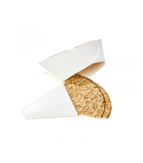Boîte à crêpe triangulaire carton blanc 215x185mm - 250Pcs