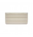 Boîte Bento 3 compartiments réemployable composite beige 185x80mm H103mm 900ml - 20Pcs