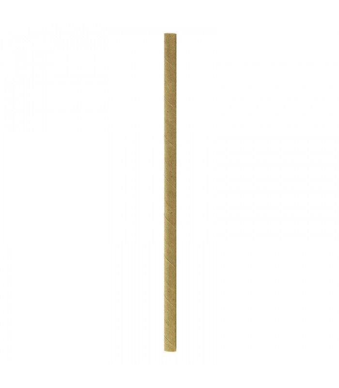 Paille en papier kraft brun emballée individuellement  H197mm - 3000Pcs