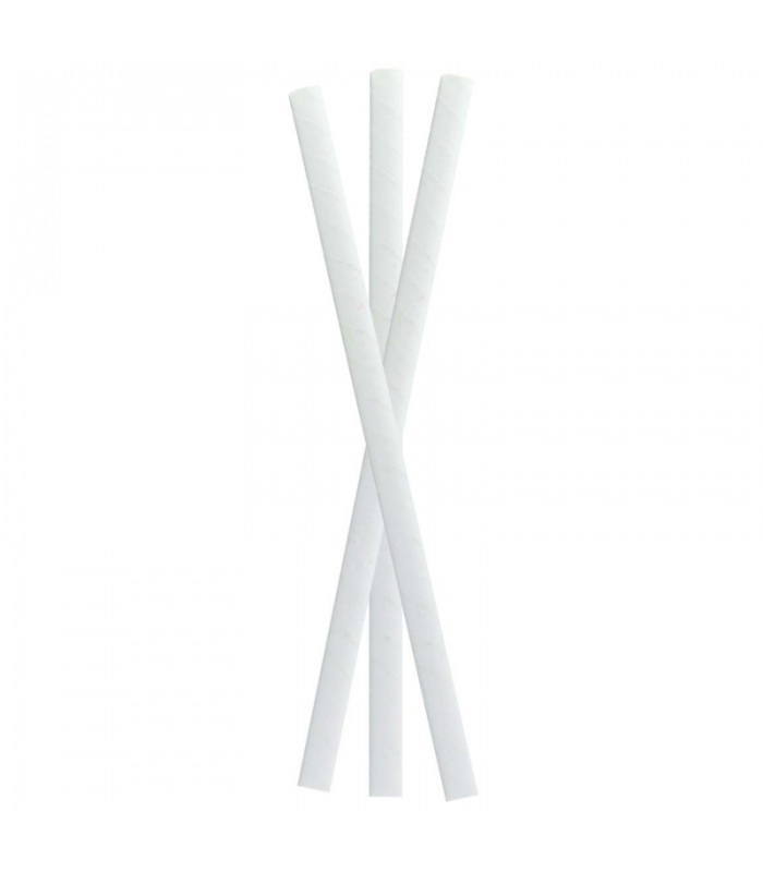 Paille pour smoothie en papier blanc emballée individuellement   H197mm - 3000Pcs
