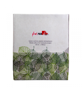 Spatule à café en bois en boite distributrice  6 H140mm - 5000Pcs